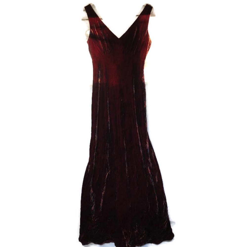 Ralph Lauren HOLIDAY deep red paisley velvet gown Size 4